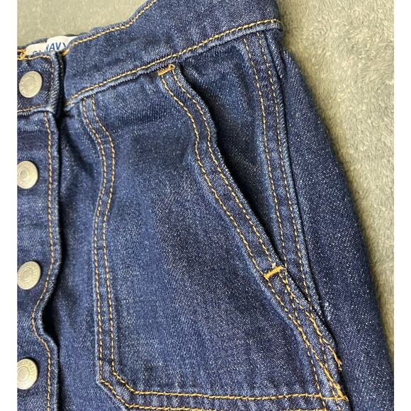 Old Navy Girls Jean Skirt Snap Front Adjustable Waist Size S 6/7 Denim Skirt - Picture 4 of 11